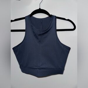 NIKE WOMENS DRI-FIT MEDIUM SUPPORT PADDED SPORTS BRA IN NAVY BLUE SIZE L